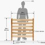 3 Panel Slatted Air Conditioner Fence Screen, Pool Equipment Enclosure with Metal Stakes 36" W x 36" Image 4
