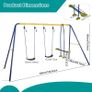 Kids Outdoor Swing Set with 2 Seats & Glider, A-Frame Swingset for Children Ages 3-10, Supports 440lbs - Ideal Playground Sets for Backyards & Gardens | Ideal centerpiece for weekend family gatherings and holiday celebrations in the courtyard Image 3