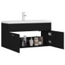 Sink Cabinet with Built-in Basin Black Chipboard Image 3