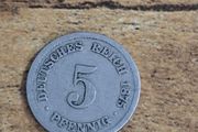 German Empire, Germany, 5 Pfennig 1875 B - free standard postage