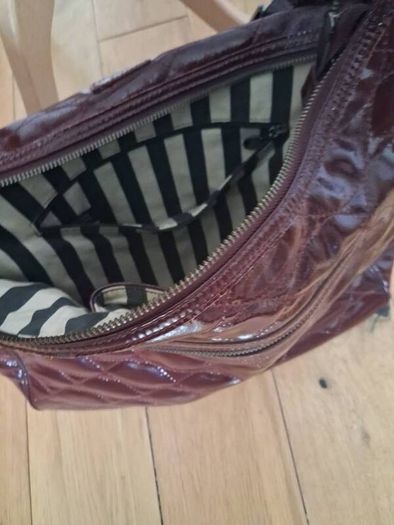 Stunning Lulu Guinness Designer Maroon Patent Leather Bag