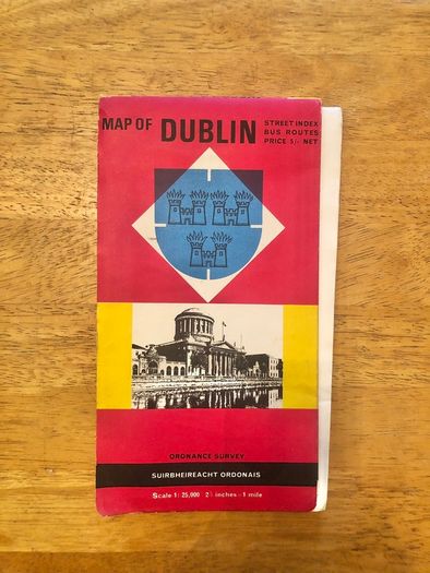 Vintage 1965 Map Of Dublin