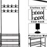 Coat Rack Stand with Shoe Rack and Removable 16 Hooks Free Standing Hall Tree Matte Steel Frame Hat Rack Coat Stand for Storage MULTIPLE COLOURS AVAILABLE (FREE POSTAGE) Image 6