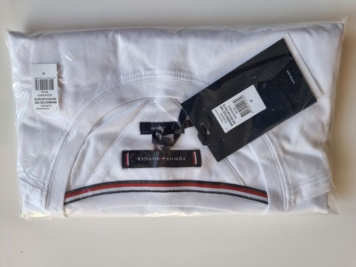 Tommy Hilfiger Men's T-Shirt Short Sleeve Core Stretch Slim Fit MW0MW27539, White 2XL