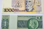 Brazil 1000 Cruzados and 1 Cruzeiro Banknotes Crisp Uncirculated