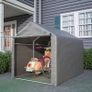 2.2M 1.6M Garden Waterproof Anti-UV Bike Storage Tent Bicycle Motorcycle Shed Shelter Outdoor Backyard Steel Frame PE Cover Zipper Door Large Grey Image 3