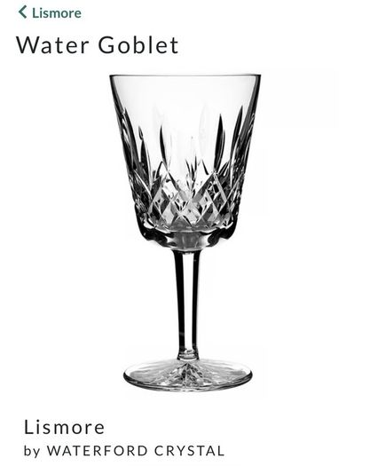 Five Waterford Crystal Lismore Wine Glasses, 1960s.