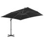 Cantilever Umbrella with Aluminium Pole 3x3 m Black Image 4