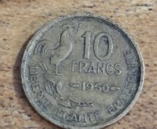 France 1950, 10 Francs Coin - free standard postage