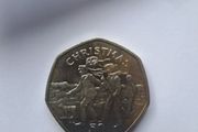 rare isle of man xmas 50p coin