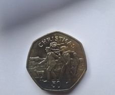 rare isle of man xmas 50p coin