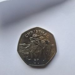 rare isle of man xmas 50p coin