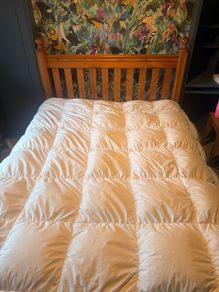 double bed wooden frame and head board
