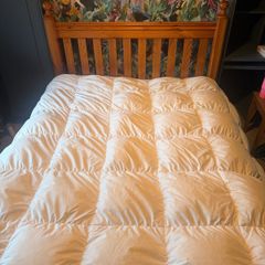 double bed wooden frame and head board