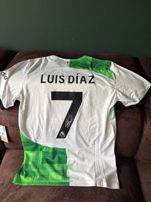 Luis Diaz signed Liverpool jersey