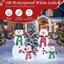 48 in 4-Piece 2D Lighted Snowman Family Outdoor Christmas Decorations, 100 LED Yard Display with Stakes and Zip Ties for Lawn, Porch, Garden and Indoor Holiday Decor Image 6