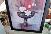 Lovely Framed Still Life print in Black Frame.