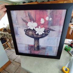 Lovely Framed Still Life print in Black Frame.