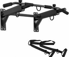 4 in 1 Wall Mounted Pull Up Bar | 6 Non-Slip Grips | Up to 200kg
