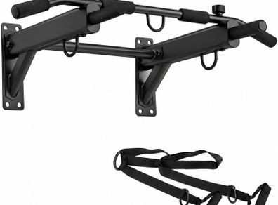 4 in 1 Wall Mounted Pull Up Bar | 6 Non-Slip Grips | Up to 200kg