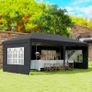 3 x 6m Pop-Up Gazebo, with Removable Walls - Black Image 5