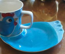 Chicken plate and cup set
