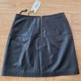 Ted Baker Black Leather Mini Skirt Size 2 UK10 Image 2