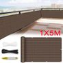 Privacy Screen, 1m x 5m Patio Privacy Protective Screens 500g/m HDPE 95 UV Block Porch Privacy Fence Cover for Backyard Deck Railing Pools - with Cable Ties and Rope (Brown) Image 5
