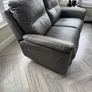 2-Seater Electric Grey Leather Sofa with USB charging ports Image 4