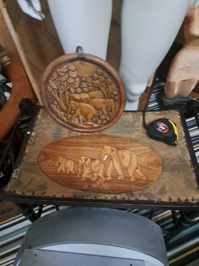 Vintage Wooden Elephant Plaques