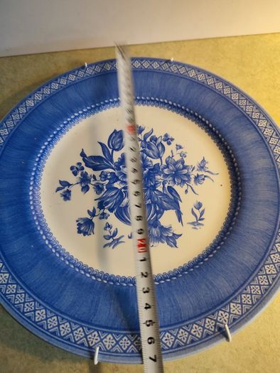 Stunning Queens Blue Hanging Plate By May Gilliatt.