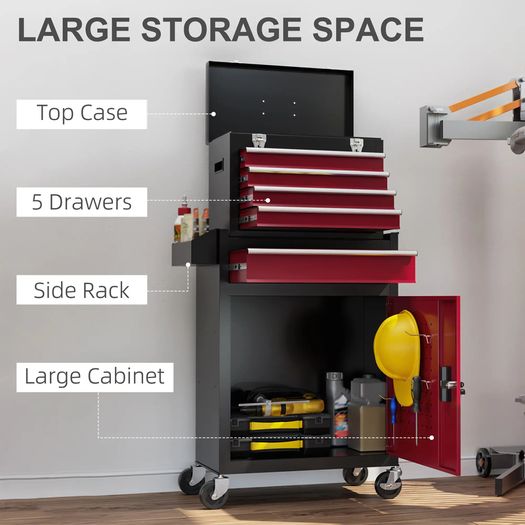 Heavy Duty Tool Storage Chest on Wheels Lockable Cabient