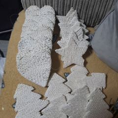white wicker glitter decorations