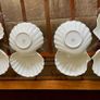 8 Vintage French White Porcelain Scallop Shell Dishes CNP France Image 6