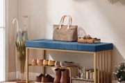 Velvet Bench and Shoe Storage