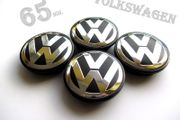 4x VW 65mm Black Chrome logo Volkswagen alloy wheel centre caps cap Hub Cover 65