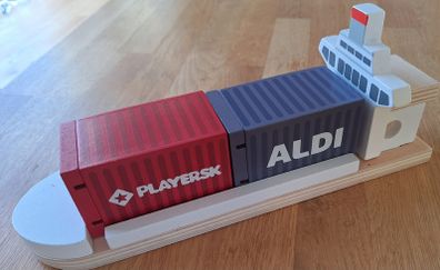 Little Town Wooden Aldi Container Ship Set