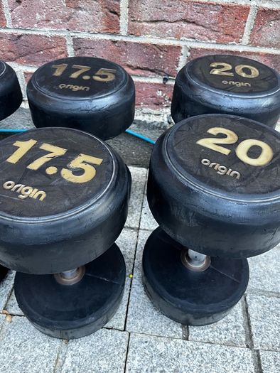 172kg used rubber dumbbells