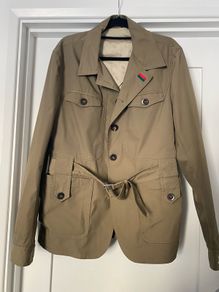 Vintage GUCCI Belted Safari Jacket Size 50 (L) - Authentic Mens