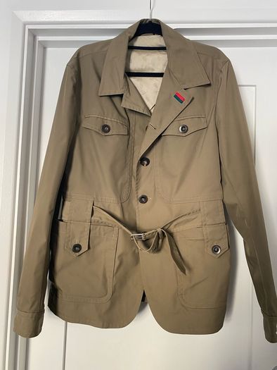 Vintage GUCCI Belted Safari Jacket Size 50 (L) - Authentic Mens