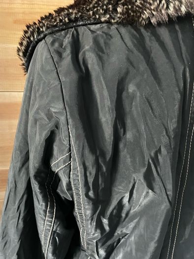 womens padded coat faux fur and suede waterproof winter size 10-12
