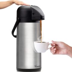 Brand New Vondior Airpot Pump Jug 1.9 liters - Professional Insulated Stainless Steel Coffee Carafe,