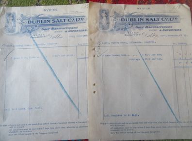 Dublin Salt Co Receipts