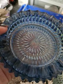 Blue Glass Ash Tray
