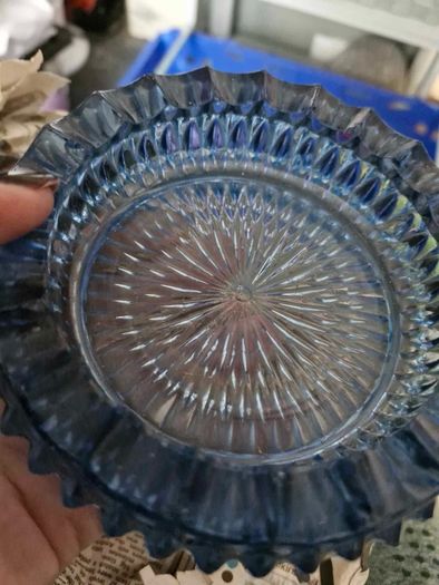 Blue Glass Ash Tray