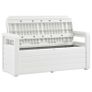 Garden Storage Bench 132.5 cm Plastic White Image 4