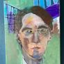 Original W.B Yeats William Butler Yeats Portrait in Abstract Painting by Artist Image 4