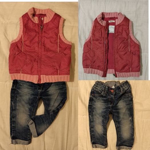 Name It Fleece lined Warm Gilet Jacket And Next Jeans