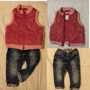 Name It Fleece lined Warm Gilet Jacket And Next Jeans