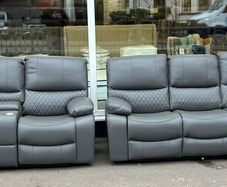 3+2 Rita Dark Grey Manual Recliner Sofa Set